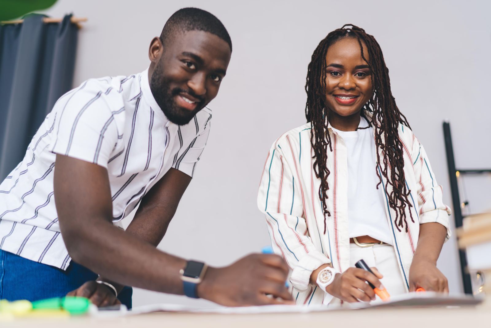 African coworkers collaborating on a project